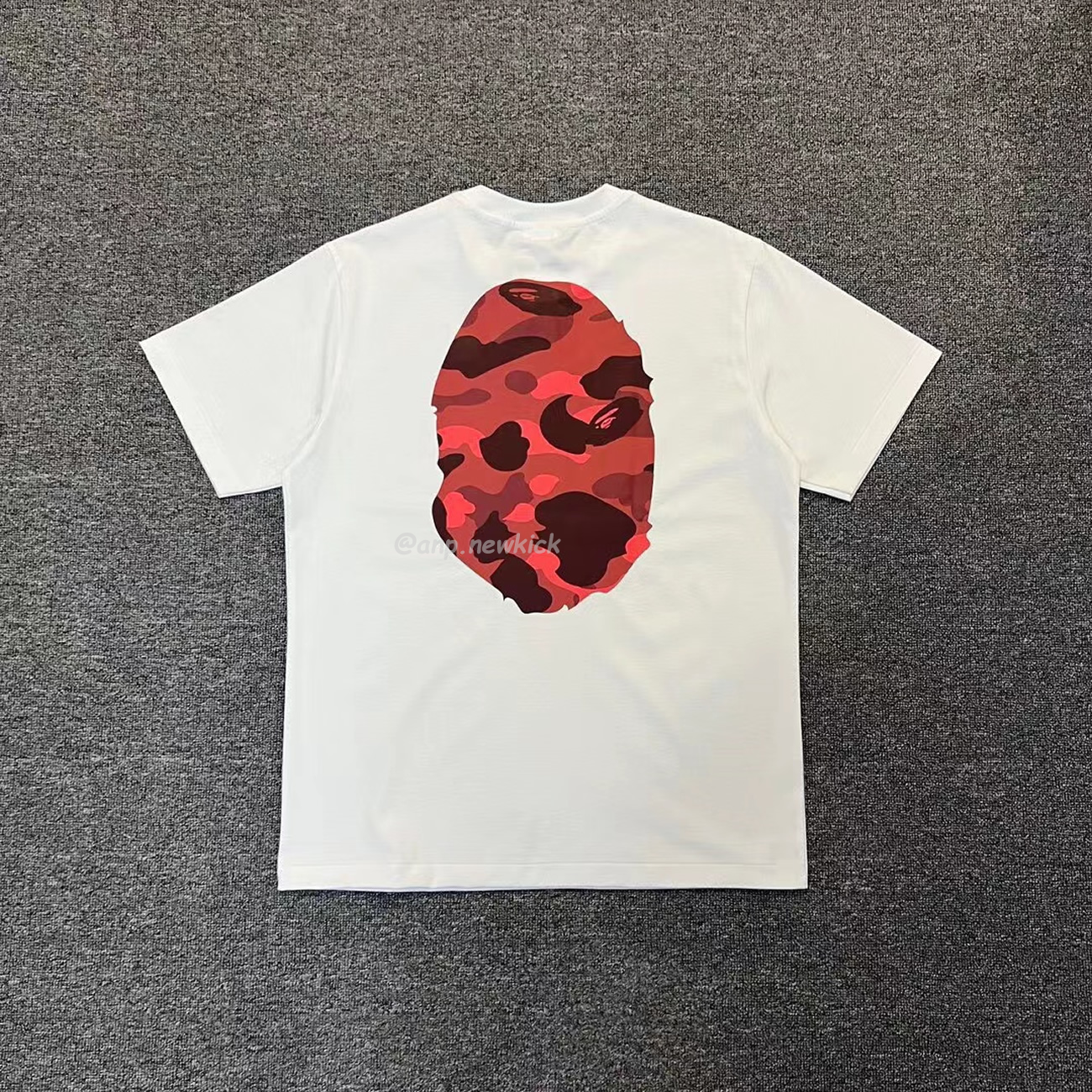Bape Color Camo Big Ape Head Tee White Black White Green (5) - www.newkick.vip